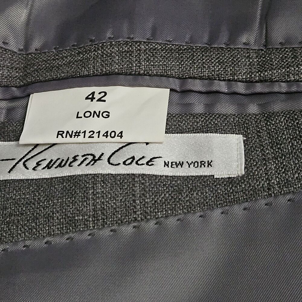 Kenneth Cole New York Wool Blazer Sports Coat Men 42L‎ Gray Double Vent Business - Picture 6 of 9